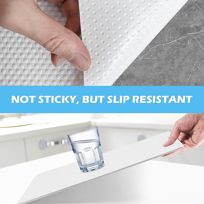Drawer Liners, Waterproof Shelf Liner, Anti-Slip Non-Adhesive BPA Free Kitchen Cupboard Cabinet Liner Refridge Fridge Mats Sink Protector Strong Durable for Home (White/23.6in x 20Ft) - Image 3
