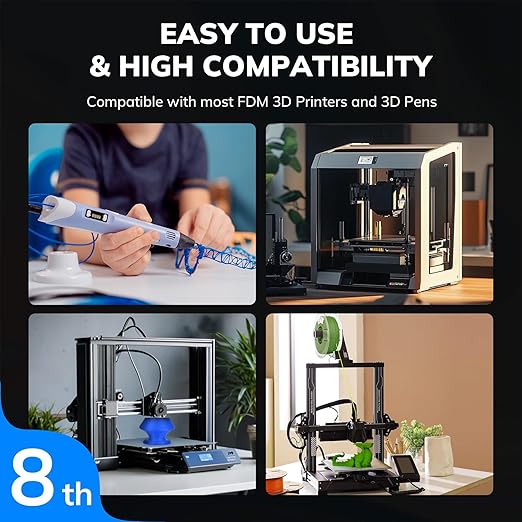AMOLEN Matte PLA Filament 1.75mm Bundle, Chocolate Brown, Amolen Blue, Black, Olive Green, 4 * 1KG - Image 7