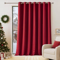 NICETOWN Thermal Insulated 100% Blackout Drape, Christmas Red, 1 PC, 100" x 84", Noise Reducing Performance Slider Faux Silk Curtain Panel with Black Lining, Full Light Blocking Patio Door Drapery by NICETOWN