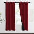 NICETOWN 100% Blackout Curtains with Black Liner Backing, Thermal Insulated Curtains for Living Room, Noise Reducing Drapes for Christmas, Burgundy Red, 37" x 70" Per Panel, Set of 2 by NICETOWN