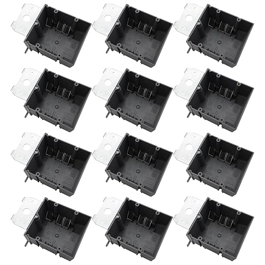 MAKERELE Grey 34 cu.in. Adjustable Electrical Outlet Box, Double Gang High Grade of PVC Switch/Outlet Wall Electrical Box, ETL Listed(12 Pack) by MAKERELE