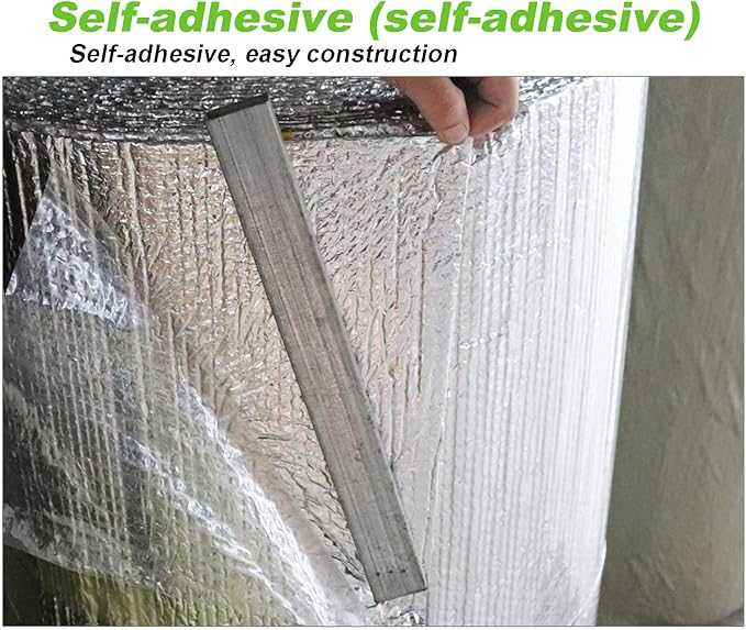 Reflectix Insulation Self-Adhesive Moisture-Resistant Reflective Insulation Foil, Foam Insulation Foil Rolls for Walls, Roofs, Attics, Garages(Size:1x5m(3.2x16.4ft)) - Image 5
