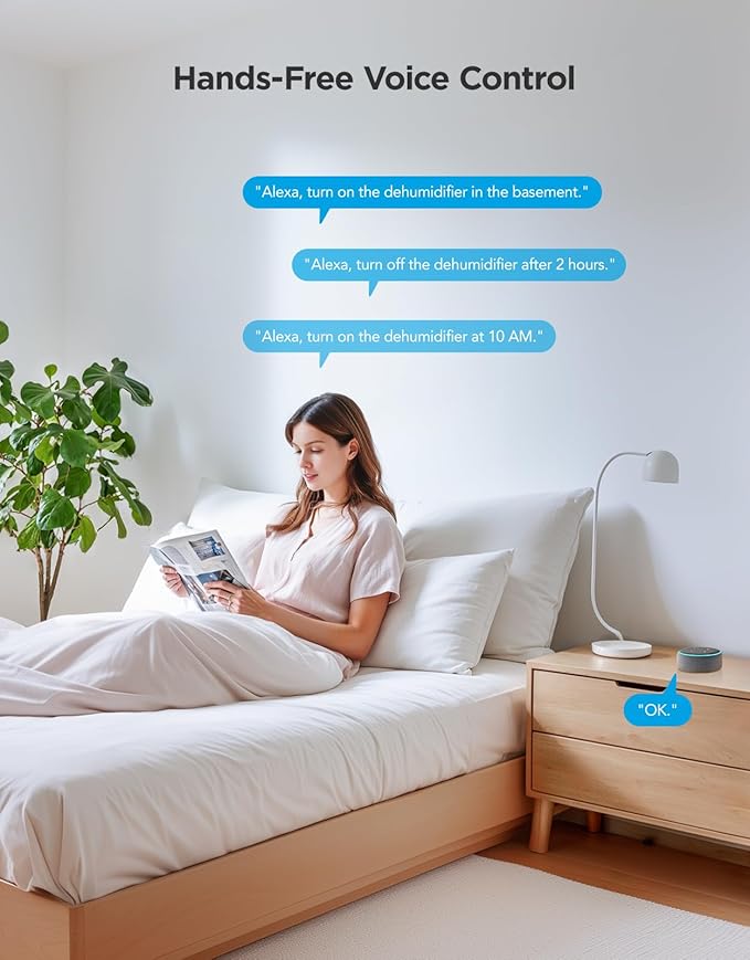 GoveeLife Dehumidifier for Home 4,500 Sq. Ft. 50 to 137 Pint with Pump, Drain Hose, Smart Dehumidifier for Basement with Humidity Control, Auto Shut Off/Defrost, 5 Modes, Bedroom, Bathroom, Garage - Image 8