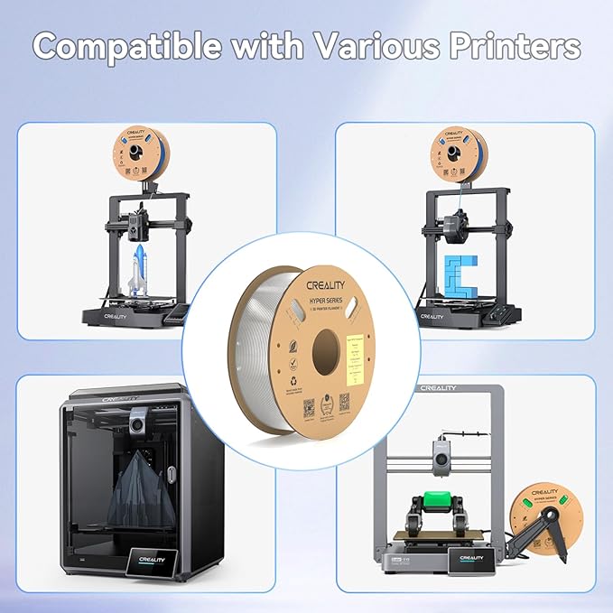 Creality Hyper PETG Filament Clear-Christmas Decor, High Speed 30-600mm/s 3D Printer Filament PETG, No Stringing Good Layer Adhesion Fit Various 3D Printers 4KG - Image 8
