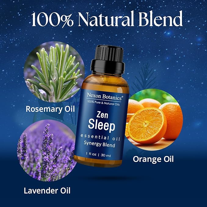 Zen Sleep Essential Oil Blend 30 ml - Lavender & Rosemary Relaxing Oil for Diffusers & Humidifiers - Calming Aromatherapy for Peaceful Sleep - Nexon Botanics - Image 6