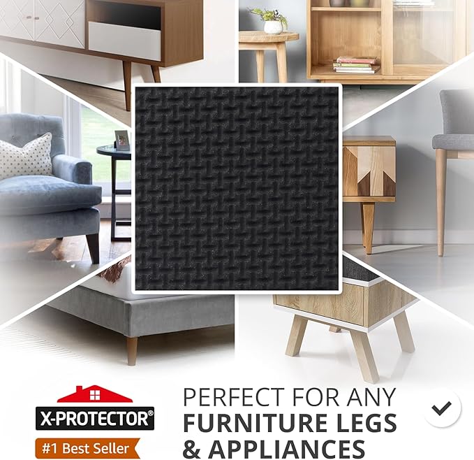 X-PROTECTOR Non Slip Furniture Pads – 12 Premium Furniture Grippers 3"! Best SelfAdhesive Rubber Feet Furniture Feet – Ideal Non Skid Furniture Pad Floor Protectors – Keep Furniture in Place! - Image 2