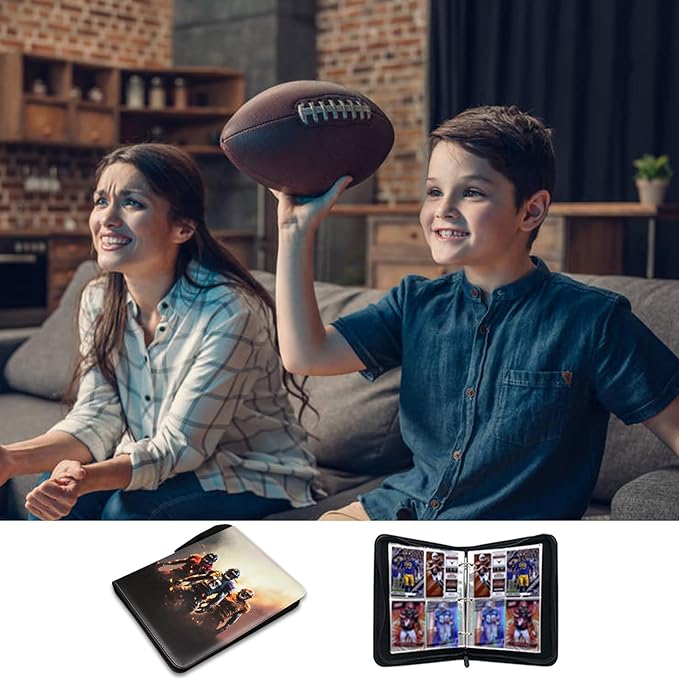 Football Card Binder, 2025 Sports Trading Card with Sleeves Holder Album, 400 Pockets Rugby Card Holder Sheets Display Storage Protectors for Collectors Boys and Girls Gift - Image 5
