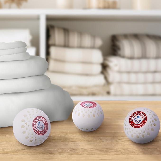 Arm & Hammer Odor Busterz Deodorizing Balls - Air Freshener and Odor Eliminator - Long Lasting Freshness for Home, Bathroom, Closet, Gym Bags, Sports Gear and More - 3-Count, White Linen Scent - Image 3