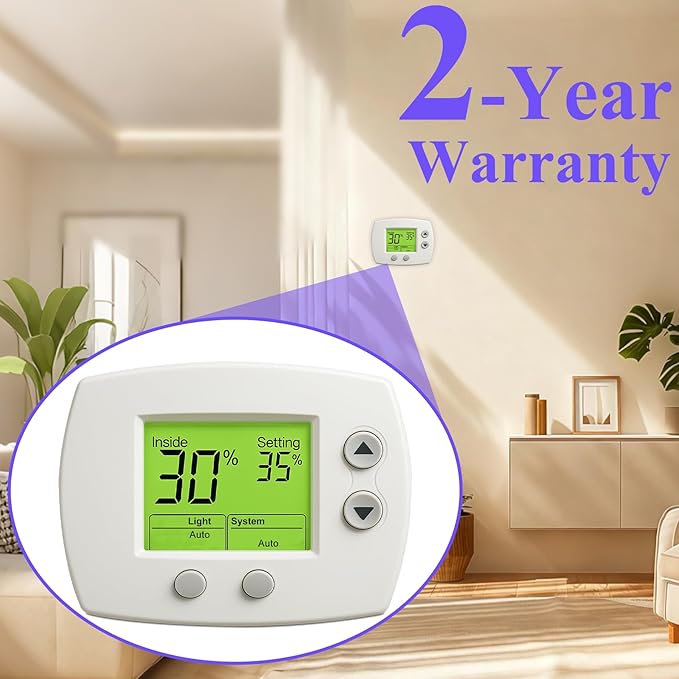 H6062A1000 Digital Humidistat/Dehumidistat Compatible with Honeywell H6062A1000 HumidiPro, OEM Upgrade H6062A1000/U Digital Humidistat, Smart LCD Display Humidity Control for Home and Indoor. -2 Year - Image 7