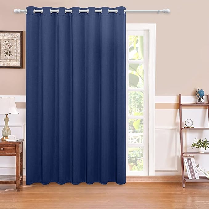 MYSKY HOME Sliding Door Curtains for Living Room, Grommet Blackout Curtain for Bedroom, Patio Thick Vertical Blinds Privacy Thermal Insulated Room Divider Curtains, 1 Panel, 100 x 84 Inch, Navy by MYSKYHOME