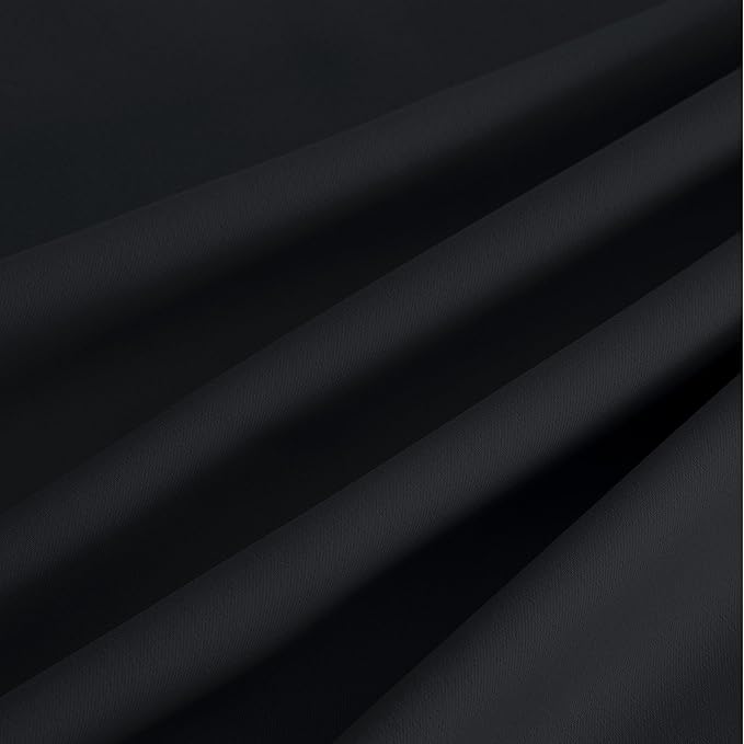 NICETOWN Room Darkening Draperies Curtains Panels, 2 Panels Black W52 x L72 - Image 7