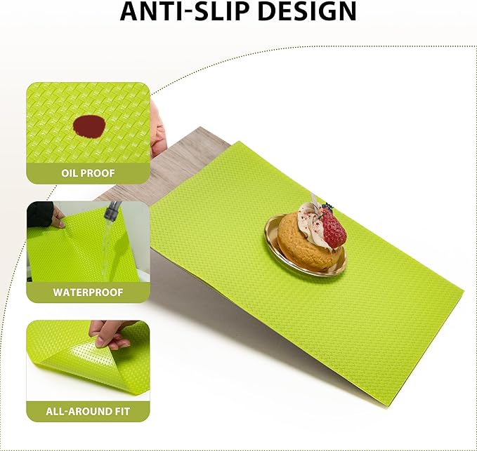 Shelf Liners for Cabinets-Drawer Liner Cabinet Liners for Shelves Kitchen,Non-Adhesive,Non-Slip,Green,12 x 60 inch - Image 3