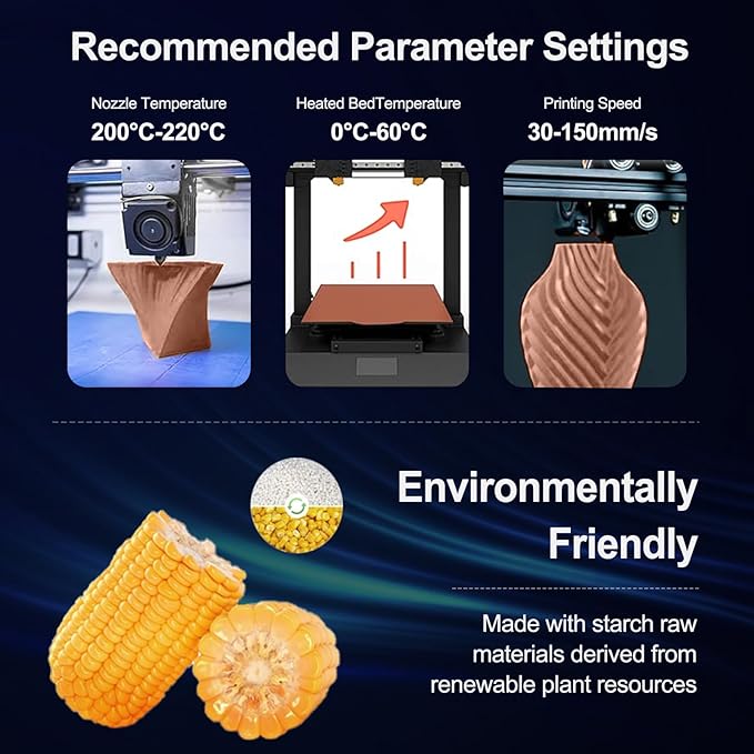 PLA Filament 1.75mm Warm Brown 1KG, Clog-Free 3D Printer Filament Dimensional Accuracy +/- 0.02mm, 1kg Spool(2.2lbs) 3D Printing Filament Fits for Most FDM 3D Printers - Image 3