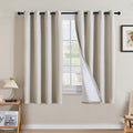 H.VERSAILTEX Linen Curtains 100% Blackout Curtains for Bedroom 63 inch Long Full Light Blocking Nature Linen Blended Window Curtains for Living Room Nickel Grommet (2 Panels, Heathered Linen) by HVERSAILTEX