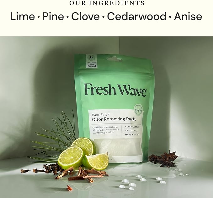 Fresh Wave Odor Eliminating & Deodorizing Packs, Bag of 6 - Safer Odor Relief for Small Spaces, Natural Plant-Based Odor Eliminator, Odor Absorbers for Home - Image 2