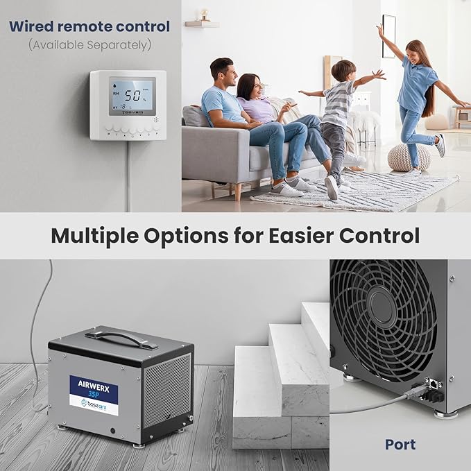 BaseAire Crawlspace Dehumidifier with Pump, Compact Dehumidifiers for Commercial, Basement and Water Damage with Drain Hose, 70 PPD, Auto Defrost, GLGR Technology, Up to 1000 Sq Ft - Image 4