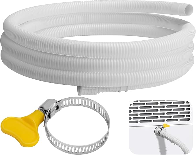 6.5 Ft Dehumidifier Drain Hose 3/4" FHT- Cuttable Leakproof Dehumidifier Discharge Hose for Drainage- Flexible Universal Corrugated Drain Hose Replacement with Clamp for Most Dehumidifier by Nkiy+Quen