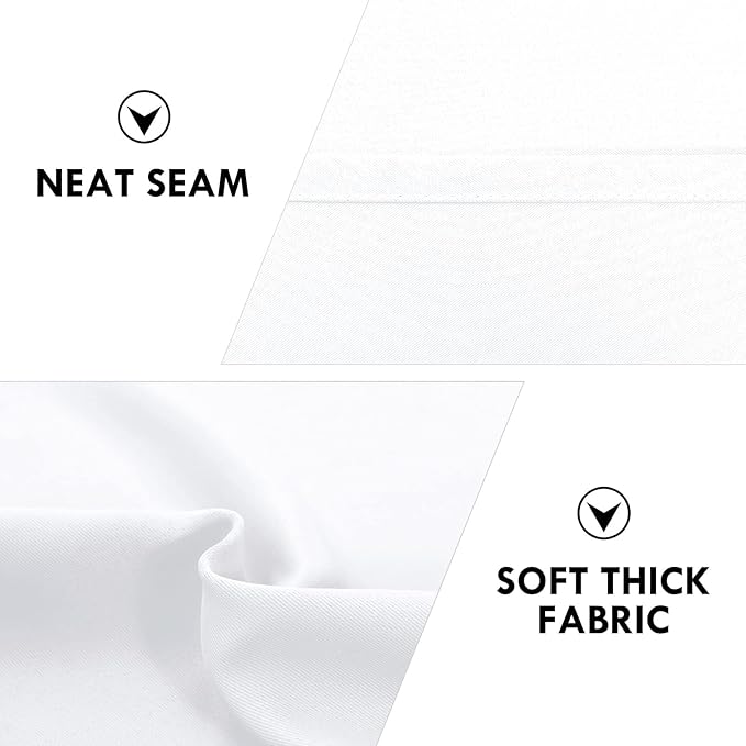 DWCN White Curtains for Living Room Thermal Insulated, 50% Light Blocking Curtains for Bedroom, Dining Room Window, W 70x L 84 Inch, Set of 2 Rod Pocket Curtain Panels - Image 5