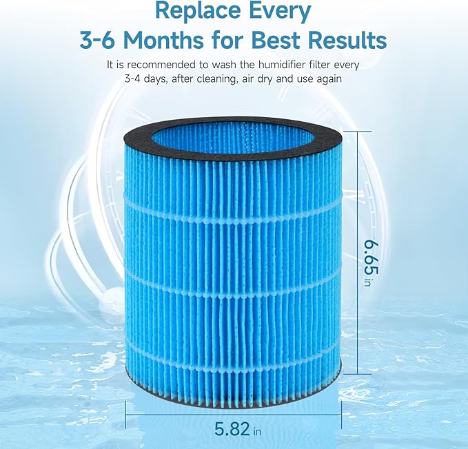 Polymer Fiber Filter for WaterFirst & Lamon MistFree Humidifier, High-Efficiency Filter Dust, Large Particles, 2 Pack - Image 3