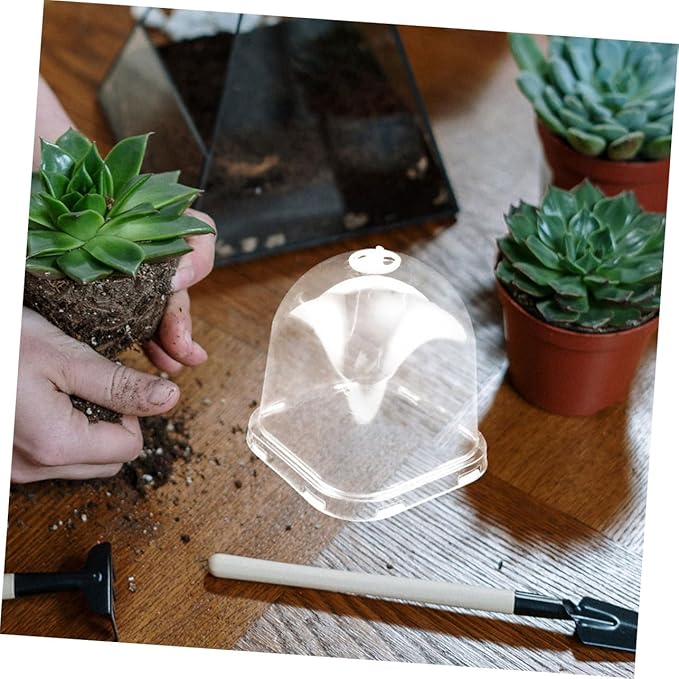 12pcs Reusable Garden Dome Covers Transparent Square Cloche for Succulents Efficient Humidity Preservation for Flower Pot Protection and Optimal Growing Environment - Image 5