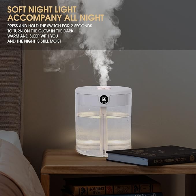 Desktop Humidifier,Humidifier For Bedroom, Plants, Office, Baby Room,humidifier sensor, real-time monitoring and adjusting humidity,2L,Auto Shut-Off,cool mist humidifiers - Image 4