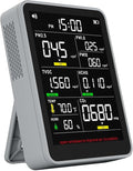 XOOPON 13-in-1 Indoor Air Quality Monitor with PM1.0/2.5/10, CO2, HCHO, TVOC, Temp, Humidity & Time, 4 Alarm Modes, Portable Air Quality Tester for Home, Office, Car, Wall-Mount or Desktop Use by Xoopon