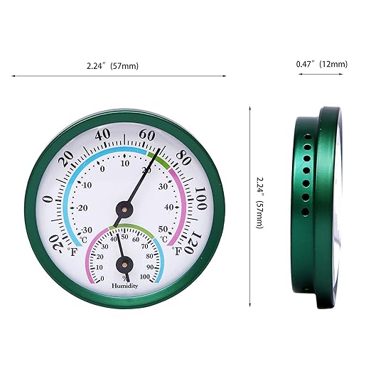 Mini Indoor Thermometer Hygrometer Analog 2 in 1 Temperature Humidity Monitor Gauge for Home, Room, Outdoor, Offices, Display Mechanical (No Battery Needed) (Green-2 Pack, Green-2 Pack) - Image 2
