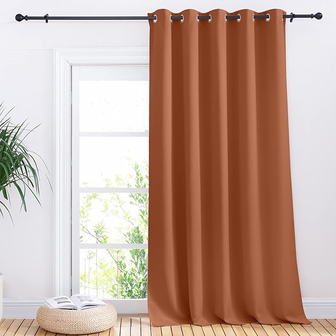 NICETOWN Window Blackout Curtain Panel for Living Room, Burnt Orange, 1 Panel, 70 x 95 inch, Thermal Insulated Blackout Drape/Drapery for Loft, Guestroom by NICETOWN