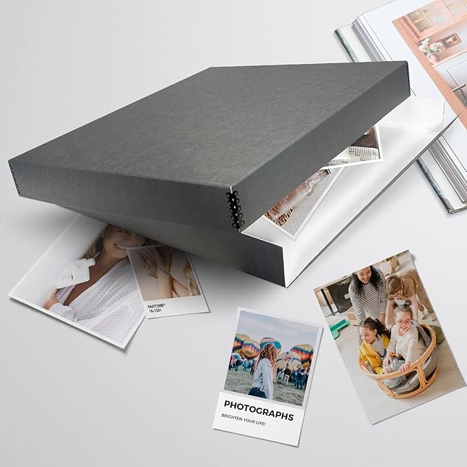 Lineco Museum Archival Storage Box, 20.75x24.75x3 in. Drop Front Design. Acid-Free with Metal Edge. Organize Photos, Pictures, Prints, Documents, Crafts, DIY. Gray, 1 Pack - Image 8