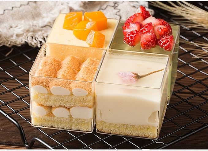 Acrylic Box 4Packs Clear Boxes with Lids Acrylic Display Cube Lucite Boxes for Gifts Weddings Party Favors Treats Candies & Accessories Plastic Storage Boxes for Valentine's Day Display - Image 3