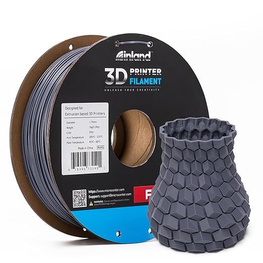 INLAND Micro Center PLA+ 3D Printing Filament 1.75mm - PLA Pro Dimensional Accuracy +/- 0.03 mm - 1kg Cardboard Spool (2.2 lbs) (2 Pack White & Gray, 1.75mm) - Image 6