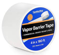 Vapor Barrier Tape - 4 inch x 180' Roll, Made in USA, White Polyethylene Tape for Crawl Spaces & Moisture Barriers, Waterproof Seal & Seam Tape for Underlayment, Insulation, and Plastic Liners by TapeManBlue