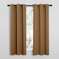 NICETOWN Sleek Blackout Curtains 63 inches Length for Small Windows, Noise Reducing and Block Draft Panels for Door Doorway Laundry Office Luxury Decor Theme (2 Panels, Gold Brown, W34 x L63 -Inch) by NICETOWN