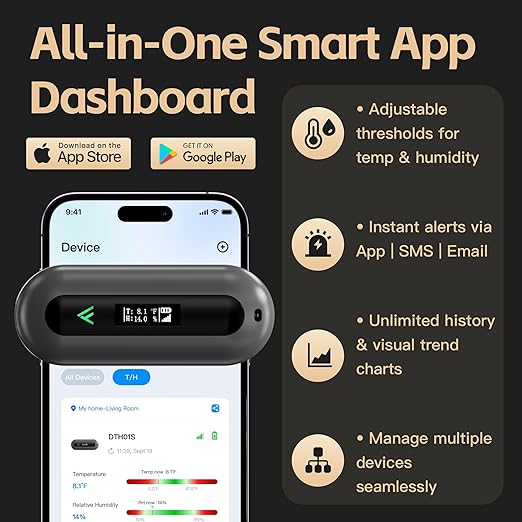 Cellular Temperature Monitor for RV Pet Safety – 4G Remote Temperature, Humidity & Power Outage Monitor for Vacation Home & Server Room | App Controlled | No WiFi | 2 Year Subscription Included - Image 7