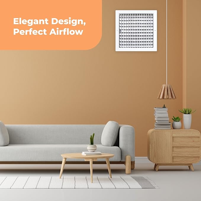 Aluminum 12 x 12 Inch Air Vent Covers Wall AC Grille – Premium Register Vent Cover – Durable Rustproof Aluminum Wall Vent – Multi-Shutter Damper – Individually Adjustable Front Blades, White - Image 7