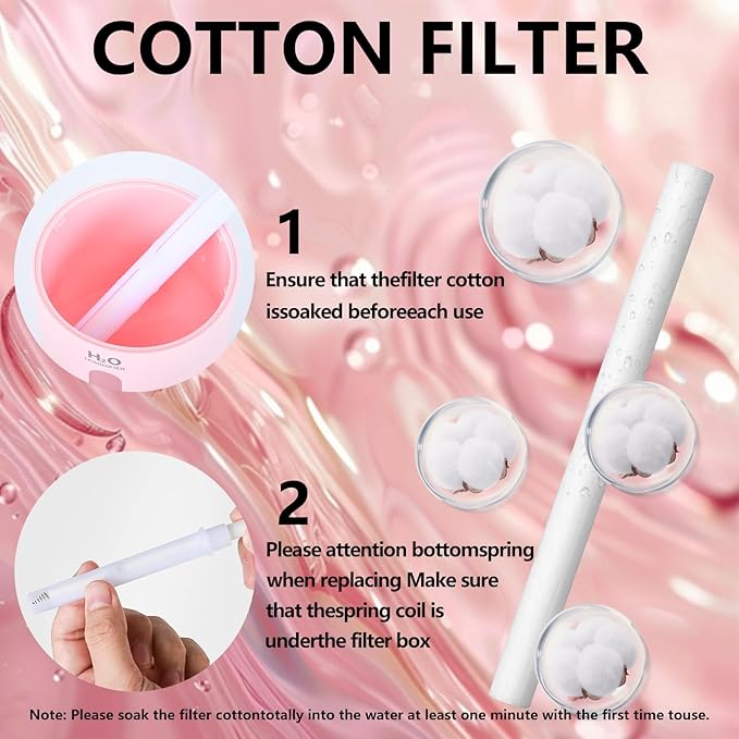 Lisacool Small Humidifier,Portable Mini Humidifier for Bedroom,Office, Car,Travel with Night Light, Auto Shut-Off,Super Quiet (Pink) - Image 6