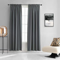 DONREN 96 Inches Long Room Darkening Curtain Draperies for Living Room - Blackout Solid Rod Pocket Curtains for Dining Room(2 Panels,Medium Grey) by DONREN