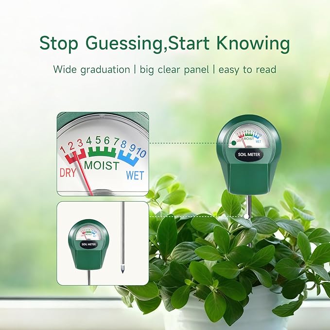 Soil Moisture Meter for Plants, Hygrometer Sensor Water Monitor, Plant Moisture Tester for Indoor Outdoor Garden, Potted Plants, Farm, Lawn, No Battery Needed - Image 2