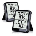 2-Pack Room Thermometer Indoor Hygrometer for Home, Temperature Humidity Meter, Humidity Gauge, Digital Room Temperature Monitor Sensor for Baby Nursery Car Plant - AAA Battery Included by Ayawiss