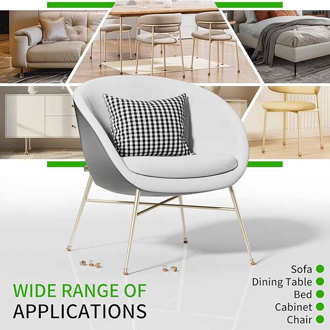 8 Pcs Extra Small Chair Leg Floor Protectors with Felt Pad - Furniture Pads for Hardwood Floors - Round Silicone Stool Cover Caps - Anti-Scratch and Reduce Noise(Clear, Fit: 0.35"~0.55") - Image 8