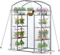 Abimars Walk-in Greenhouse with Height-Adjustable Shelves, Heavy Duty Green House for Outdoors/Indoors, 98% Light-Passing PVC Cover, 82"x57"x29", Black by Abimars