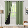 BGment Thermal Insulated 100% Blackout Curtains for Bedroom with Black Liner, Double Layer Full Room Darkening Noise Reducing Grommet Curtain (42 x 84 Inch, Grass Green, 2 Panels) by BGment