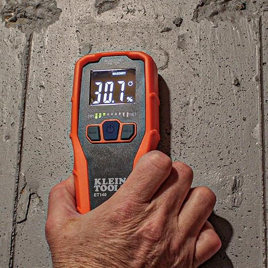 Klein Tools ET140 Pinless Moisture Meter for Non-Destructive Moisture Detection in Drywall, Wood, and Masonry; Detects up to 3/4-Inch Below Surface - Image 8