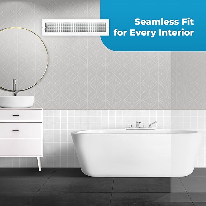 Aluminum 22 x 4 Inch Air Vent Covers Wall AC Grille – Premium Register Vent Cover – Durable Rustproof Aluminum Wall Vent – Multi-Shutter Damper – Individually Adjustable Front Blades, White - Image 8
