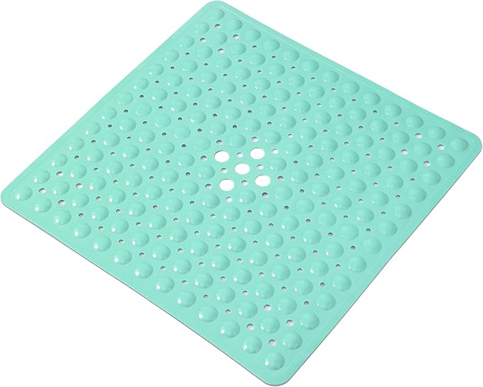 Anti-Slip Bathtub Shower mat, 20.8×20.8（Approximately 53×53cm） inch Soft Oversized Machine Washable Non-Slip Bathtub mat with Drainage Holes, Bathroom Floor Suction Cup.（1-Opaque Mars Green） by ERASILKEN-X