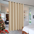 RYB HOME Blackout Vertical Blind - Large Room Divider Curtain Noise Barrier Privacy Energy Efficiency Drape for Patio Sliding Glass Door Bedroom Dining Foyer Home Office, Beige, W 120 x L 96 by RYBHOME