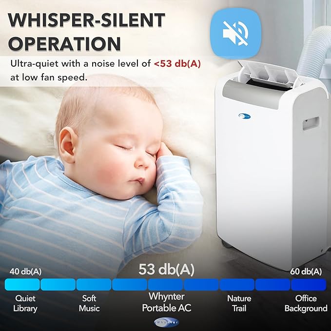 Whynter ARC-148MHP 14,000 BTU Portable Air Conditioner and 10,000 BTU Portable Air Heater with Dehumidifier and Fan for 500 Square Foot Rooms, White - Image 2