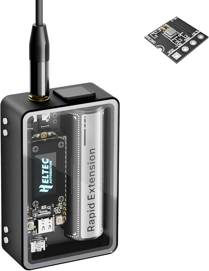 Heltec ESP32 LoRa V4 Development Board Tempered Glass Sensor Kit with BME280 ESP32 S3 SX1262 LoRa All in One Environmental Monitoring Kit for Meshtastic Node IoT Wireless by HELTECAUTOMATION