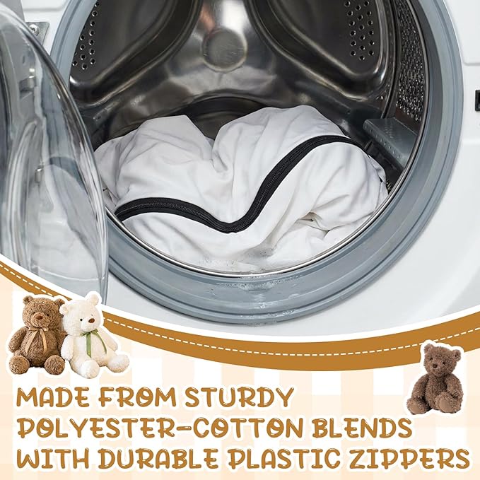 SATINIOR 3 Pack Premium Laundry Wash Bags with Zipper for Stuffed Animal Bear Doll Soft Plush Toys Items Delicate 12 x 15 15 x 20 20 x 30 Machine Wash and Dry, Fabric Bags for Household and Specialty - Image 6
