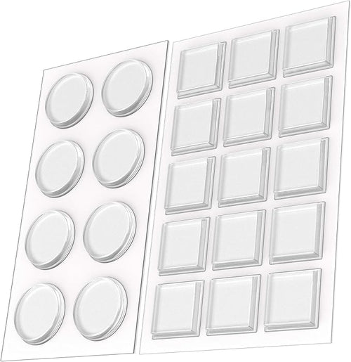 1 Inch Clear Adhesive Bumpers Combo Pack (Square, Circle) - Made in USA - Set of 23 Transparent Glass Protective Pads, Self Stick Rubber Pads for Glass Table Top, Furniture Feet, Picture Frames - Image 2